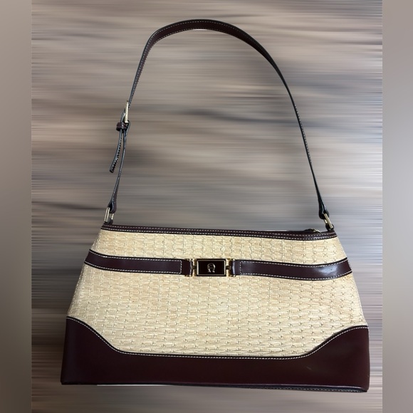 Etienne Aigner Handbags - Etienne Aigner Cream and Brown Shoulder Bag